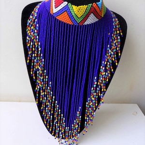 Beaded Jewelry |Handmade |Beaded Necklace |Multi Color |African Necklace |Maasai Necklace |Adjustable |Wholesale Jewelry |Zulu Necklace