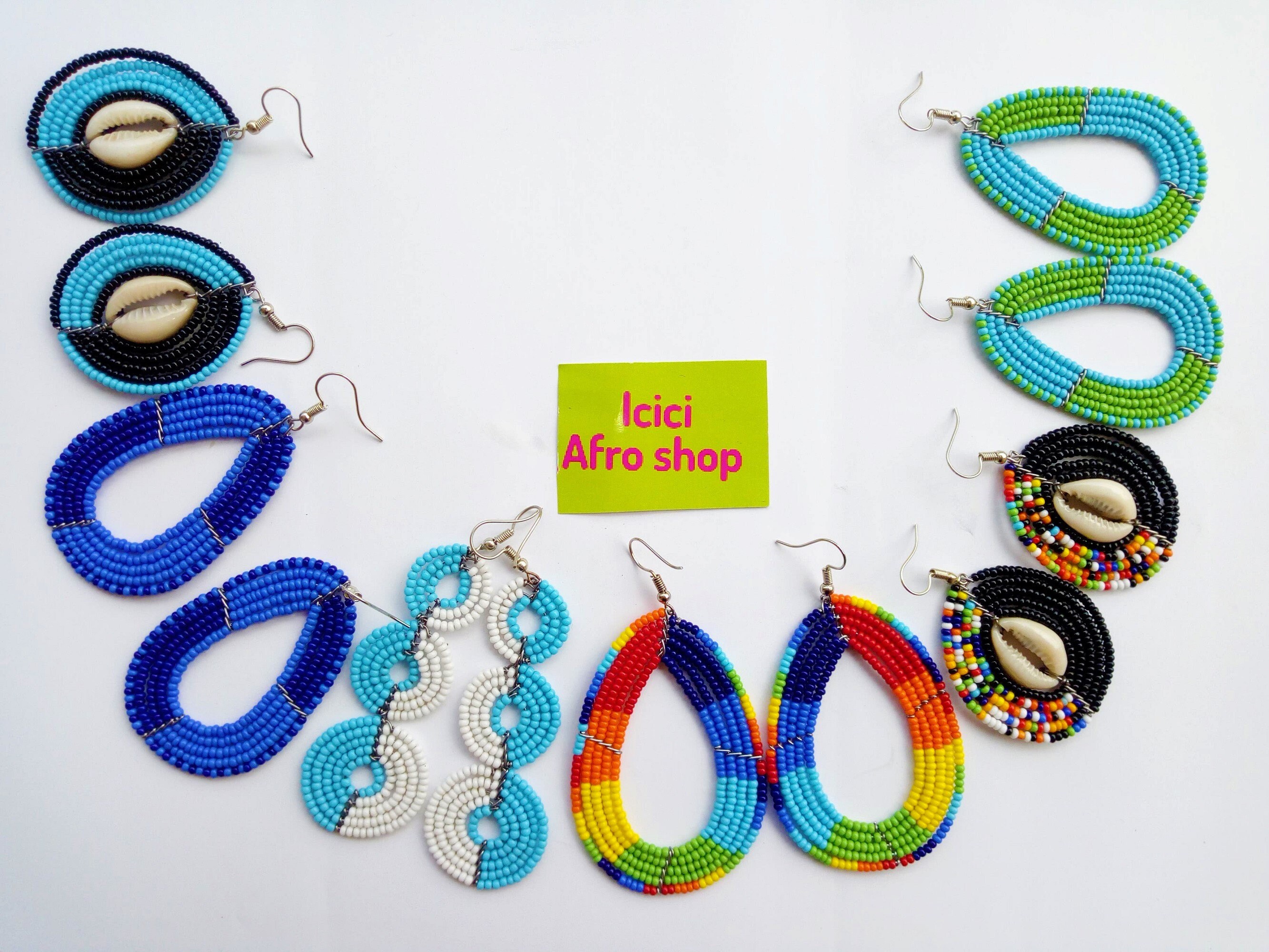 6 Pairs Wholesale Earrings Maasai Earrings Beaded Etsy