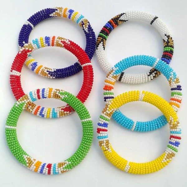6  bracelets | Wholesale |Beaded Jewelry |Beaded Bracelet |Maasai cuff|Maasai Bracelet |Masaigift |Maasai Wholesale|Coloured bracelet|Masai