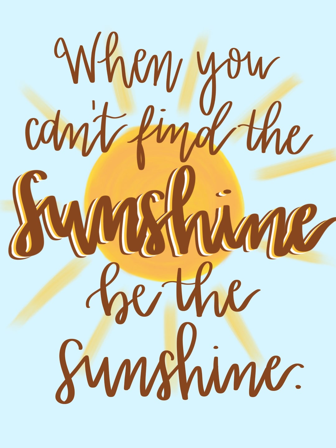 Be the Sunshine Quote Print Printable Digital Download Etsy