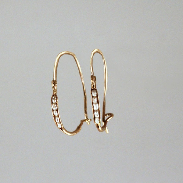 Daintiest Pearl Pod Earrings, Hoop Earrings, Gold-Filled, by Monica Putter