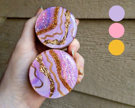 Custom Geode Grinder and Stash Jar Matching Set, Glass Smoke Accessory, Girly Grinder Set, Grinder and Jar, Smoke Accessories