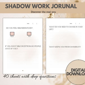 Shadow Work Journal (40 Seiten), heile your inner kind, Digital + Printable PDF, iPad- Goodnotes, notability, PDF