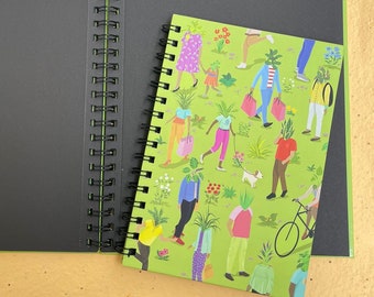 Schetsboek van zwart aquarelpapier, 300 g/m², spiraalgebonden, geperforeerd.