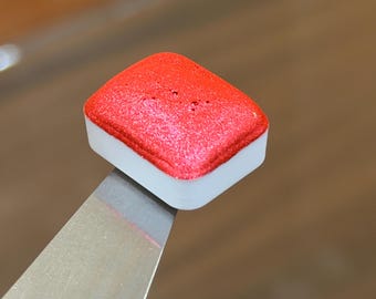 Honeysuckle - Chrome Coral watercolour Paint | Extra Sparkly Handmade Watercolours