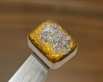 Centauri - Holographic/Colourshifter Flakes Handmade Shimmer Watercolour Quarter  Pan - Super glittery Paints