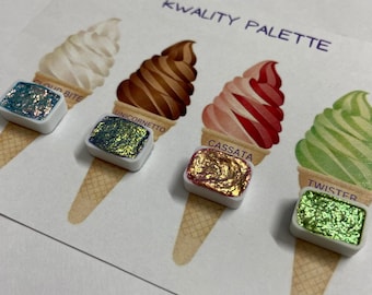 Paleta Kwality - Paleta de acuarela hipercambiante, tarjeta mini, lindo regalo para niños, relleno de media, paquete de prueba, paquete de muestra de cambio de color