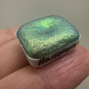 Andromeda -  Holographic Colorshift Watercolour Quarter Pan, handmade metallic watercolour, hologram, rainbow glitter watercolor, ink, gifts
