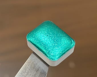 Leelo - Chrome Teal watercolour Paint | Extra Sparkly Handmade Watercolours ! Aqua metallic Watercolour