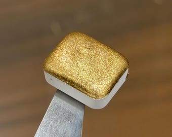 Peelo - Chrome Champagne Gold watercolour Paint | Extra Sparkly Handmade Watercolours ! Champagne metallic watercolor