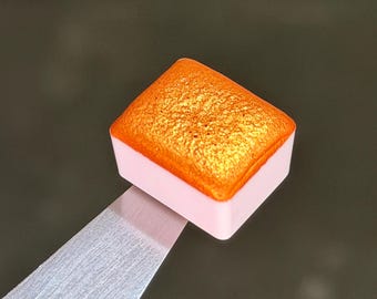 MICA Burnt Golden Metallic Watercolor Paint – Sparkly Indian Gold for Artists