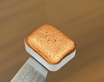 Roségoldene Aquarellfarbe – Extra glitzernd, cremig, handgefertigt (Viertel-Näpfchen)