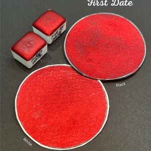 Ruby Red Metallic Chrome akwarela Half Pan, chromowany połysk, tusz akwarelowy do kaligrafii, prezent dla artystów