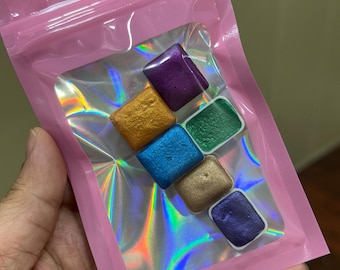 Bolsa de acuarela MICA - Juego de 6, pintura de acuarela metálica hecha a mano, juego de pintura de acuarela MICA Shimmer para artistas