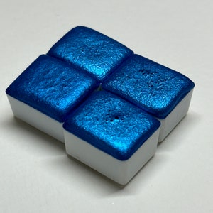 Bright Blue Metallic Handmade Watercolour - Midnight Blue - Non-Toxic Shimmer Watercolours, Royal blue calligraphy ink, mica paint