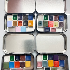SACS À PRENDRE MAT - Lot de 12, aquarelles mates, demi-poêles faites main, casseroles pour aquarelle, aquarelles artisanales, lisses, cadeaux pour artistes