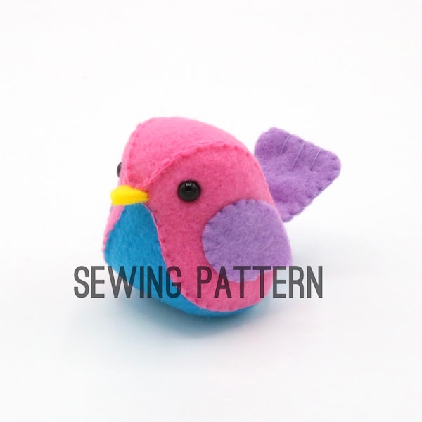 Sewing Pattern for Felt Bird Plush