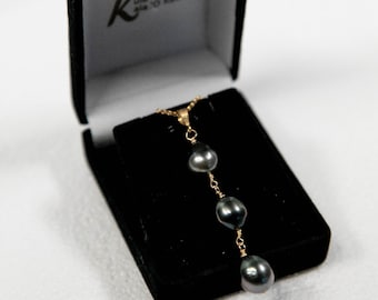 KOLU ketting - 14K goud gevuld Tahitian Parelketting