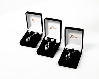 LOKE Necklace & Stud Earrings Set - Sterling Silver Fresh Water Pearl Set