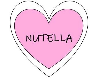 Nutella Rosa Cuore Adesivo