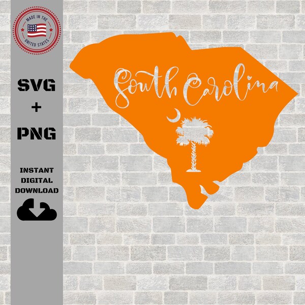 South Carolina svg, Carolina on my mind svg, America, South Carolina home, Palmetto state, SVG, PNG, Cutting files for Cricut and silhouette