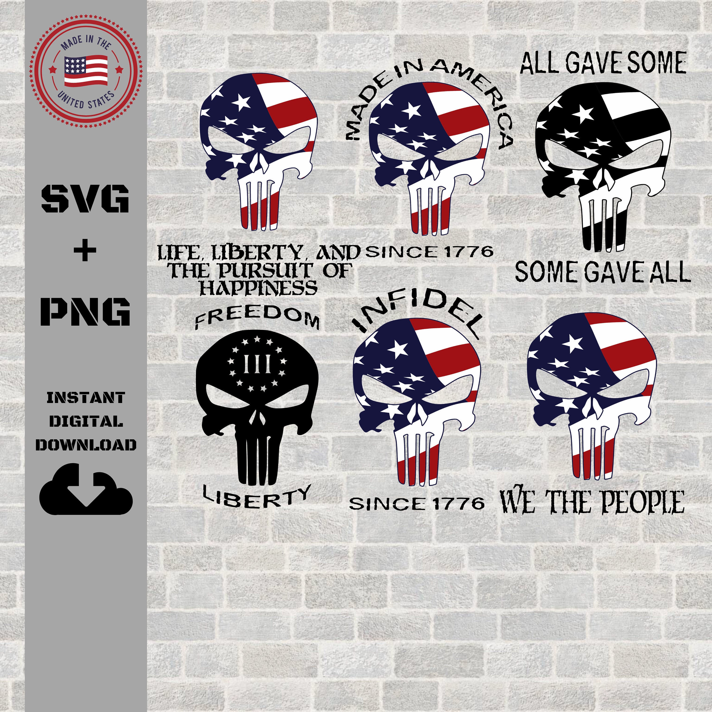 Download Punisher skull bundle svg military svg 4th of july | Etsy