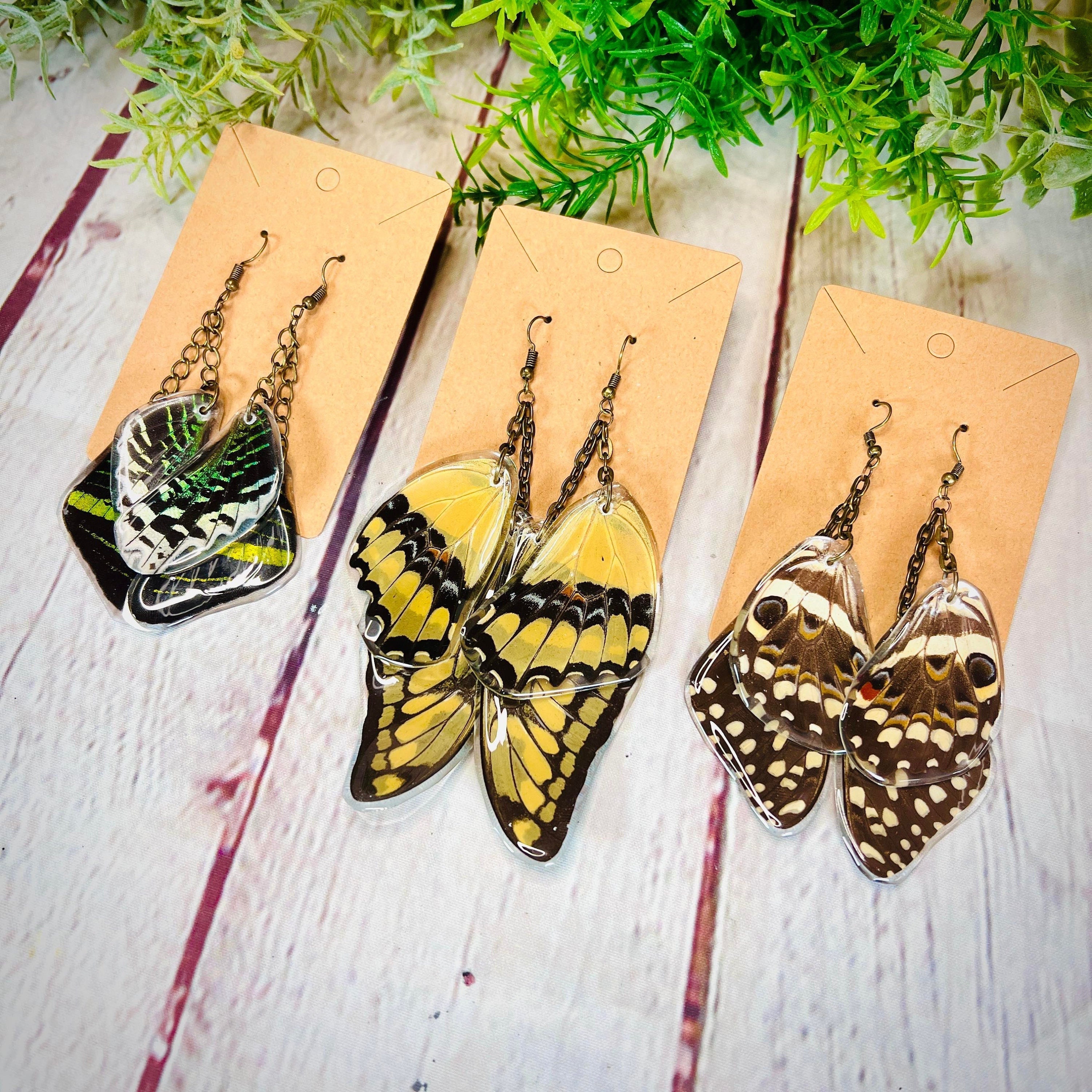 Earrings made from shop butterfly wings