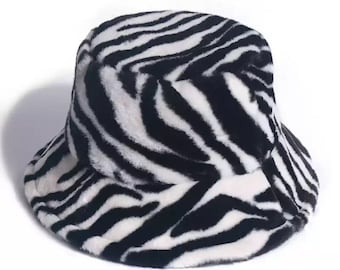 Y2K Culture Zebra Print Bucket Hat