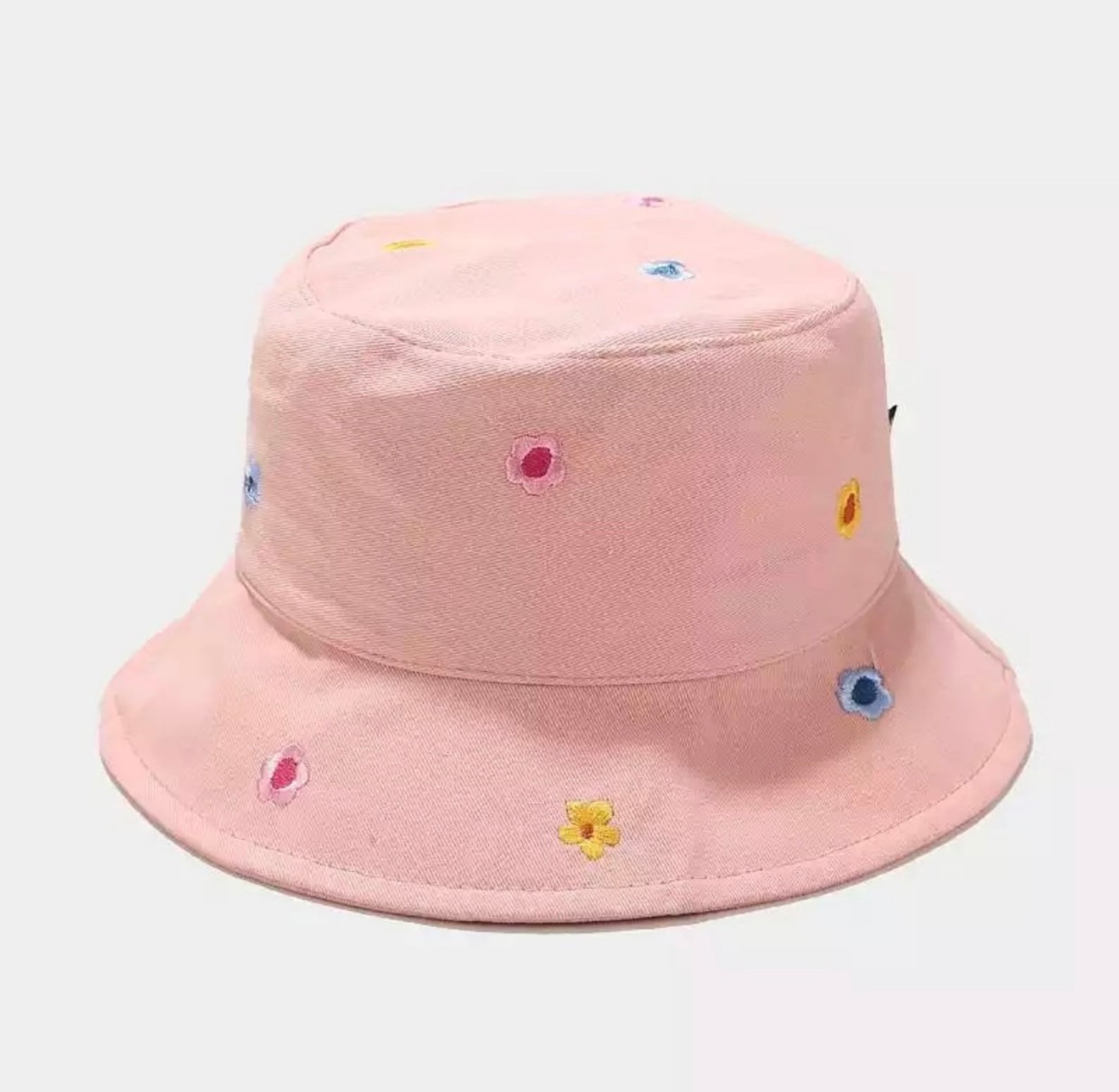 Embroidered Flower Bucket Hat Floral Print Flowers Etsy