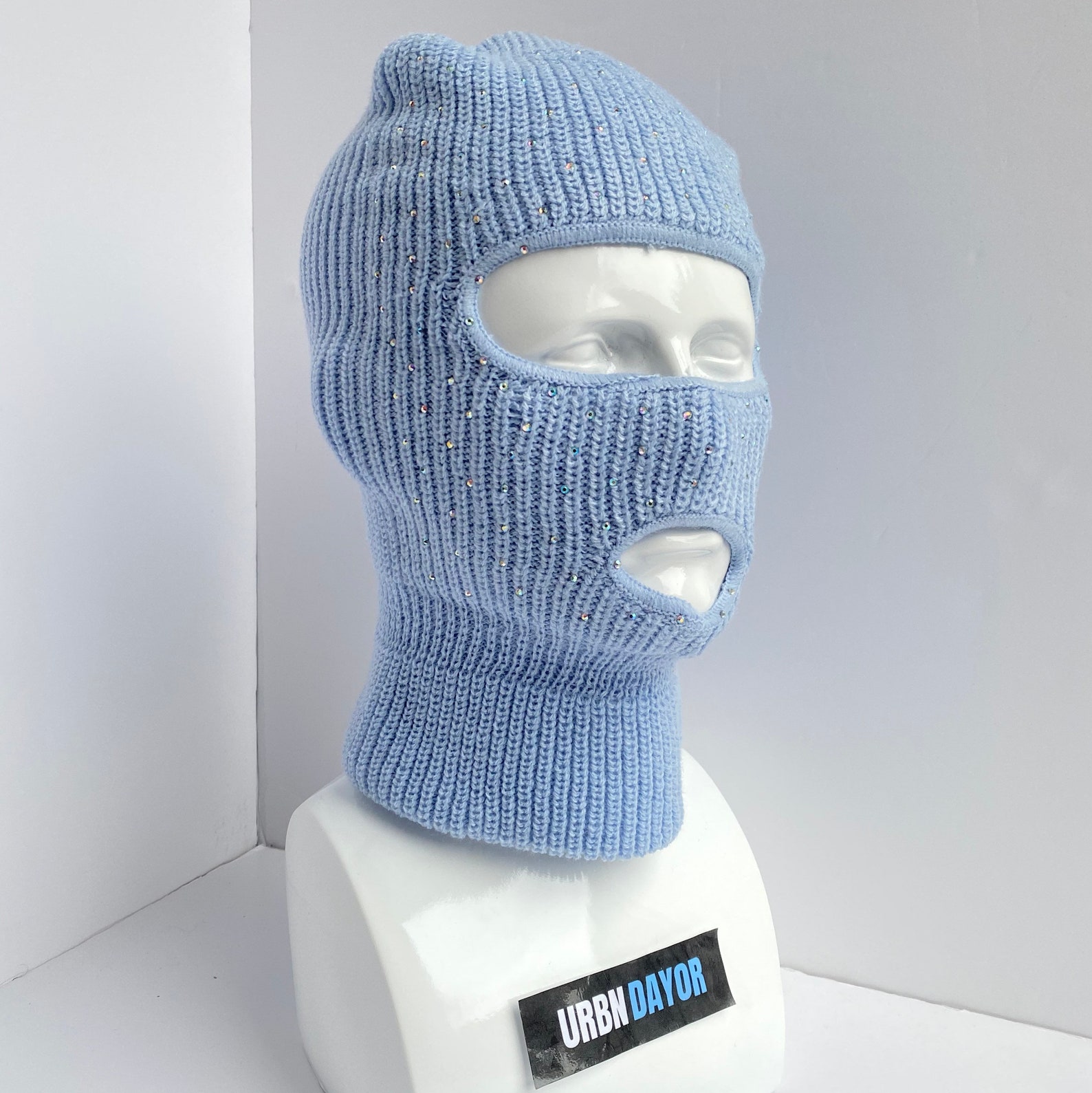 Rhinestone Ski Mask Knitted Balaclava Snood Wooly Hat - Etsy