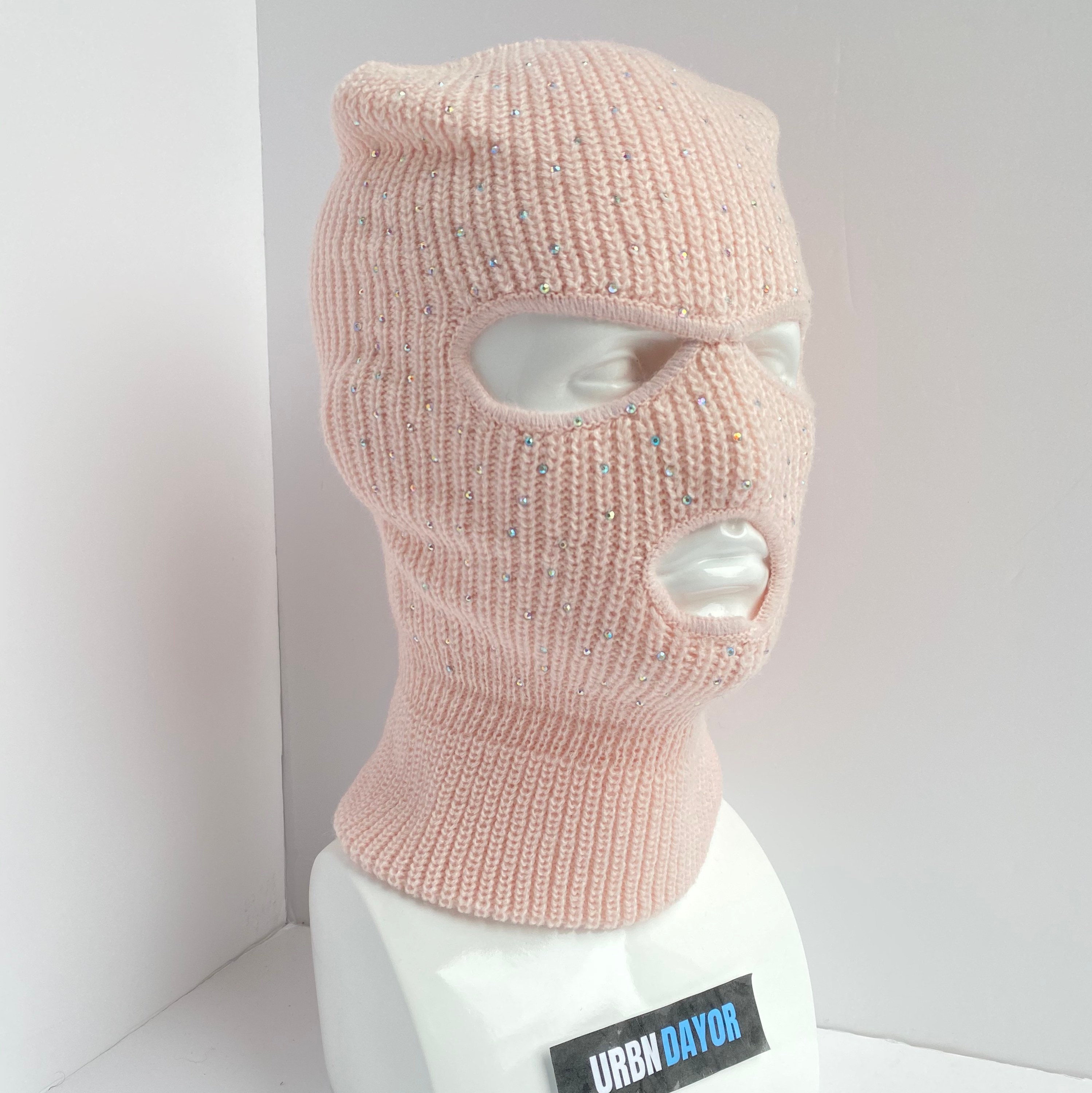 Rhinestone Ski Mask Knitted Balaclava Snood Wooly hat Etsy