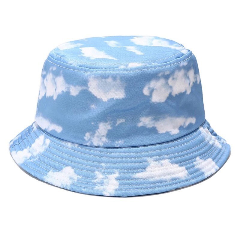 Clouds Bucket Hat Blue Sky Fishermans 