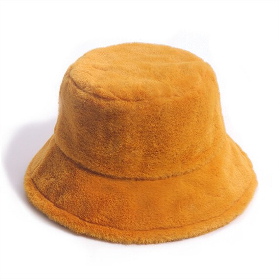 Solid Colour Faux Fur Bucket Hat | Fuzzy Material | Colorblock | Fisherman's Hat | Panama Hat Fuzzy Sassy