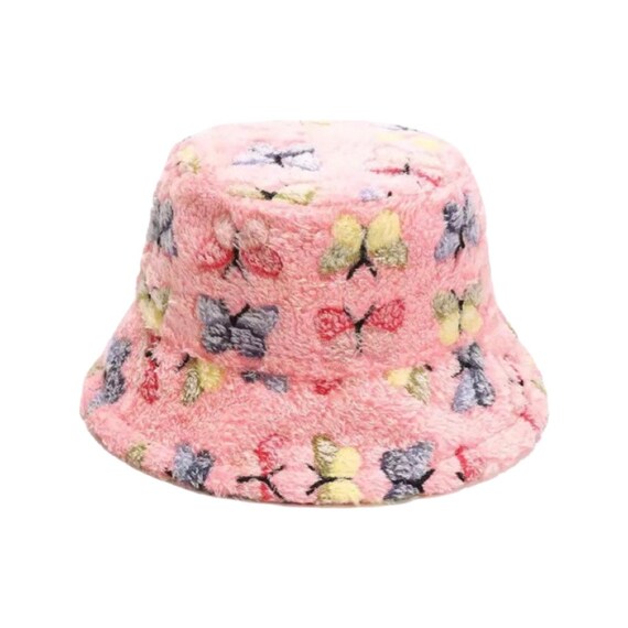 Faux Fur Bucket Hat Plush Material 