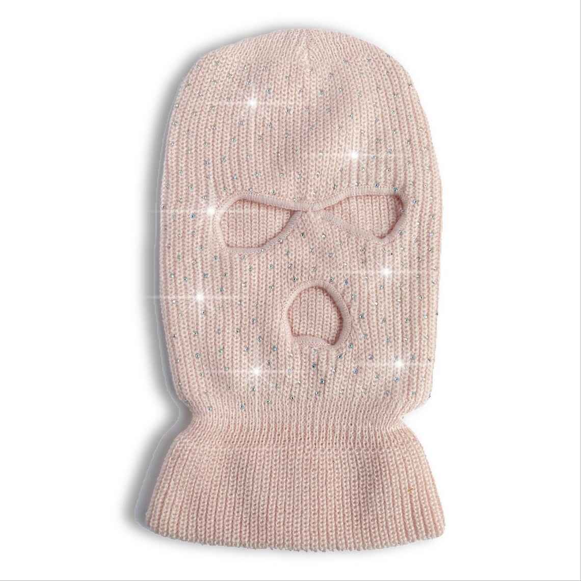 Rhinestone Ski Mask Knitted Balaclava Snood Wooly Hat Etsy UK