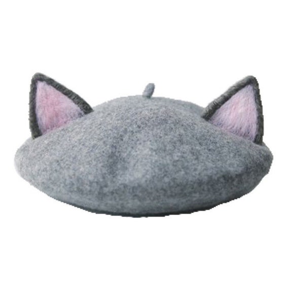 Cat Ears Beret Hat | Fox Ears | Kawaii Hat | Basque Beret Hat | Real Wool | French Hat| Winter Hat