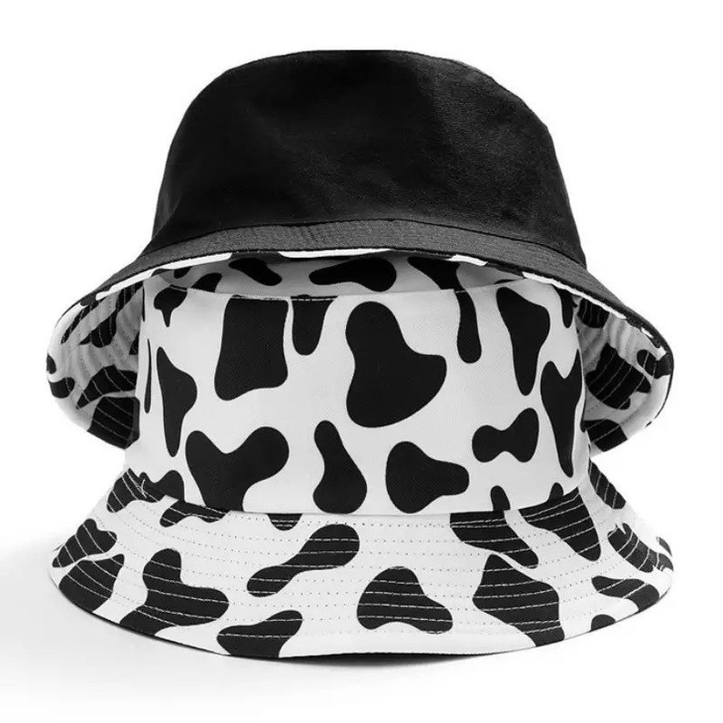 Moo Cow Print Bucket Hat Animal Print Fishermans Hat Etsy UK