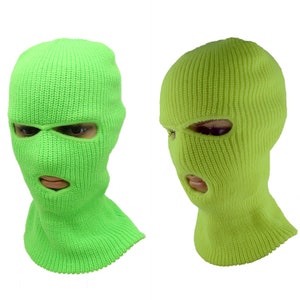 Full Face Cover Mask Three 3 Hole Balaclava Knit Hat Winter Stretch Snow Mask Be
