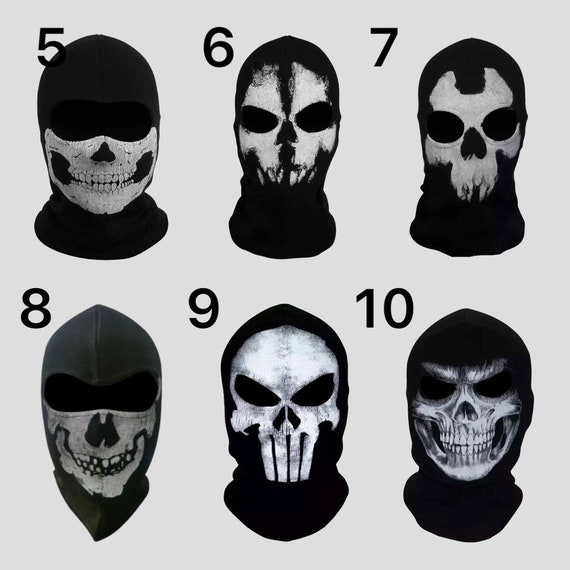  VEVEL Unisex Ghost Skull Mask Full Face Skeleton Scary Mask  Outdoor Sport War Game Halloween Cosplay (One size, Full Face Mask) :  Clothing, Shoes & Jewelry