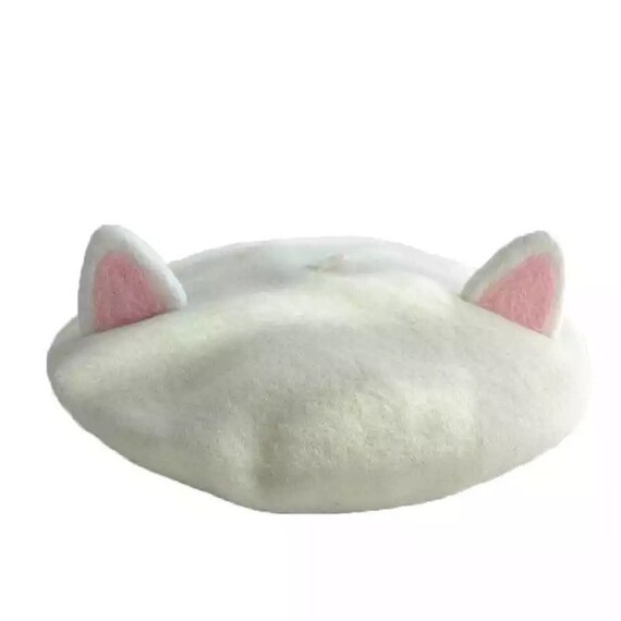 Cat Ears Beret Hat | Fox Ears | Kawaii Hat | Basque Beret Hat | Faux Wool | French Hat| Winter Hat