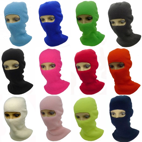 Letter Embroidered Knitted Ski Mask 1 Hole Knitted Hat Balaclava for Winter Fall 