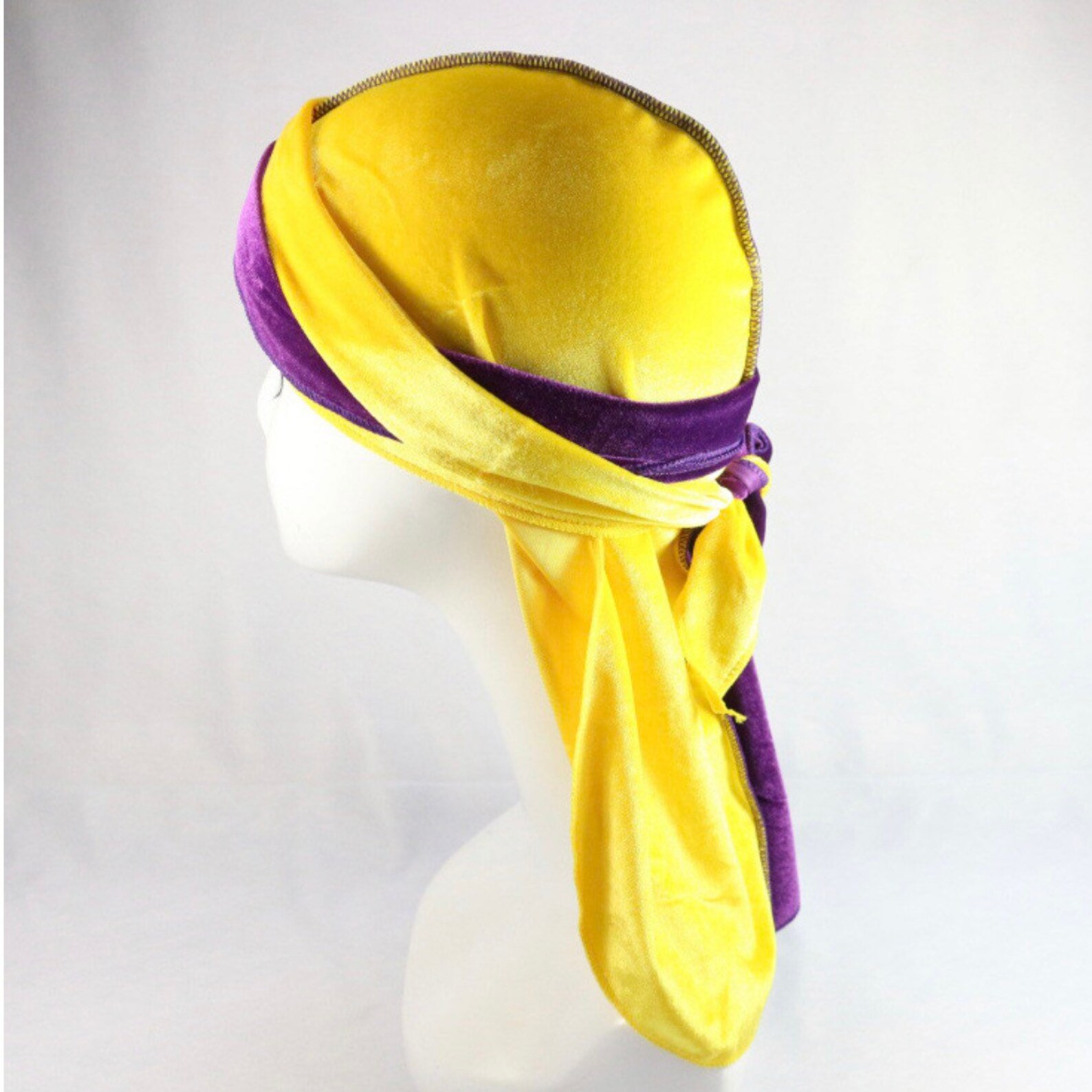 Velvet Floral Durag Bandana Head Wrap Head Scarf Head Etsy