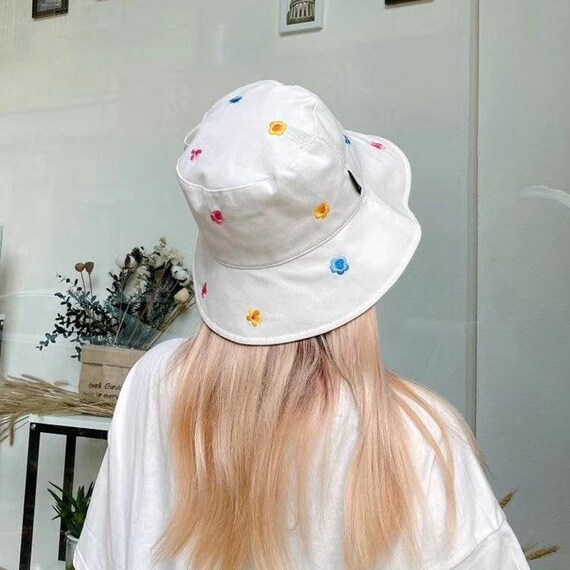Embroidered Flower Bucket Hat Floral 