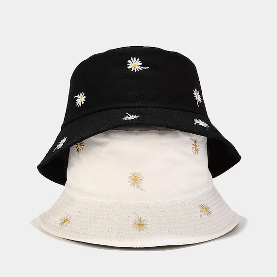 Daisy Embroidered Bucket Hat Floral 