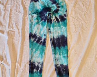 Blaue Krawattenfarbe Jeggings Damen Klein S