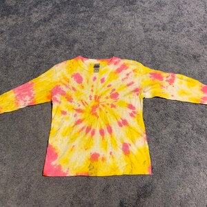 Small S Youth Kids Unisex Long Sleeve Tie Dye T shirt