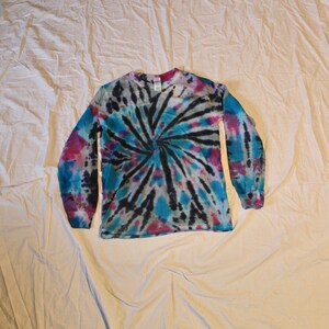 Long Sleeve Tie Dye T Shirt Unisex Womens Mens Small S