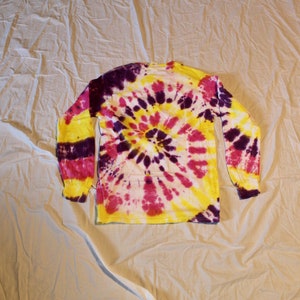 Long Sleeve Tie Dye T Shirt Unisex Womens Mens Small S
