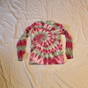 Long Sleeve Tie Dye T Shirt Unisex Womens Mens Small S