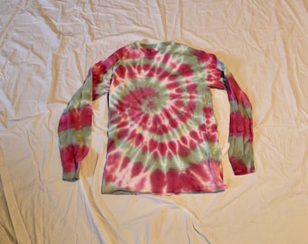 Long Sleeve Tie Dye T Shirt Unisex Womens Mens Small S